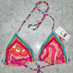 NEW Trina Turk morning sunrise 10 pink bikini top